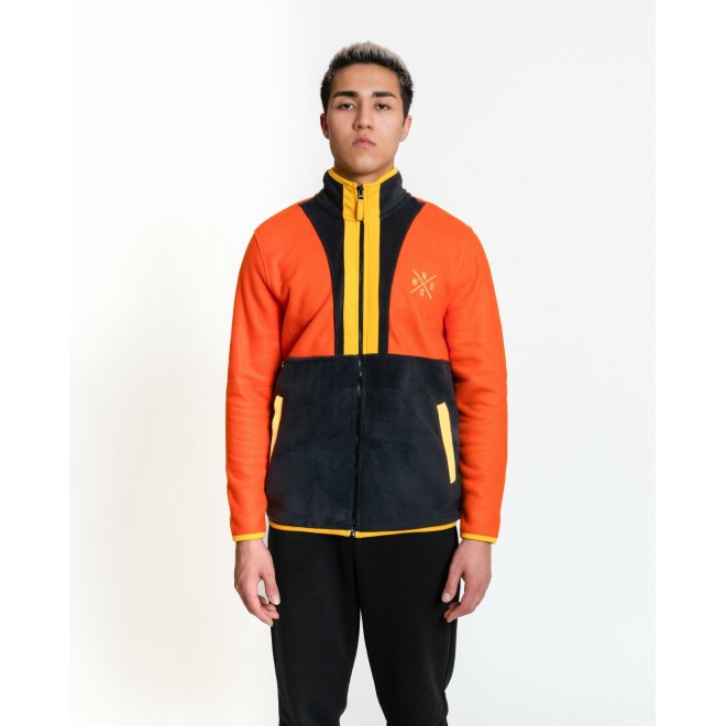 LUO CAMP Full-Zip Fleece 01 - Orange/Dark Grey