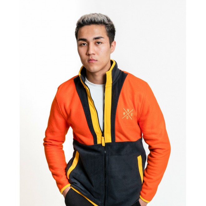 LUO CAMP Full-Zip Fleece 01 - Orange/Dark Grey